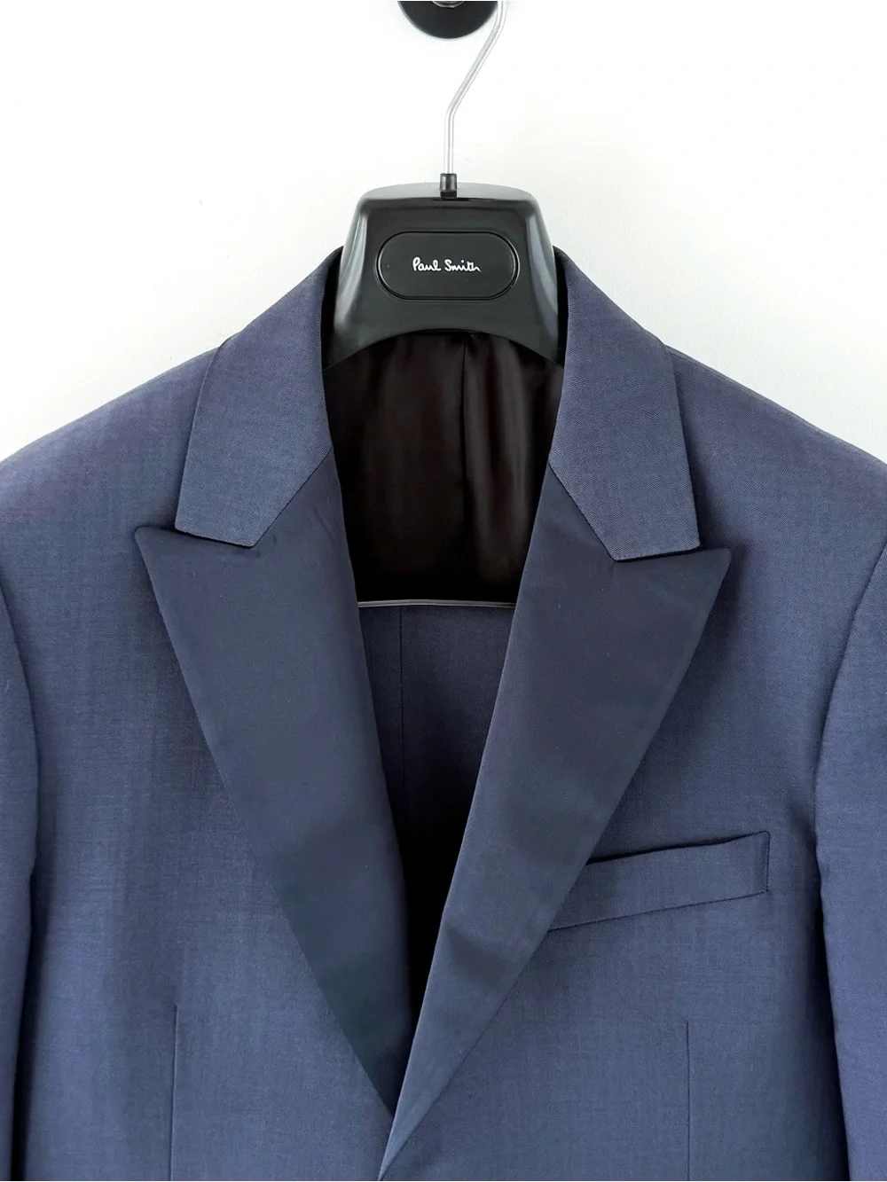Paul Smith Men's Soho Fit Navy Peak Satin Lapel Suit Tuxedo Italian Wool 38R